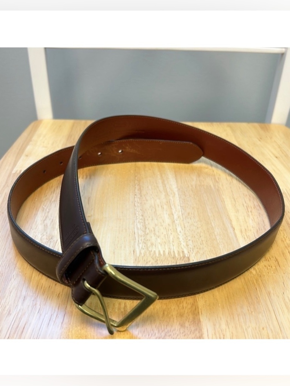 Coach Men’s Genuine Leather Belt with Solid Brass Buckle Logo Size 38